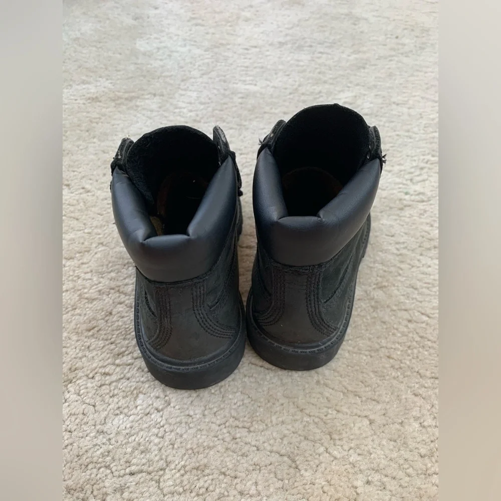 Timberland Toddler Size 10 Black Leather Primaloft Lace-Up Boots